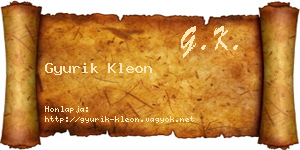 Gyurik Kleon névjegykártya